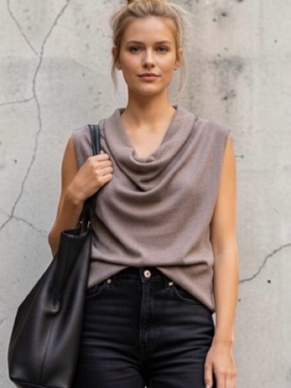Classy Sophisticated Sleeveless Cowlneck